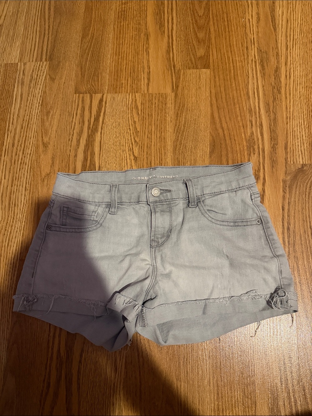Old Navy Gray Denim Frayed Hem Shorts